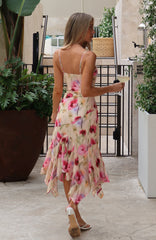 Butterfly Kisses Midi Dress Buttercream Fields