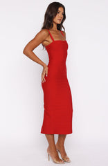 Sugar And Spice Bandage Midi Dress Red